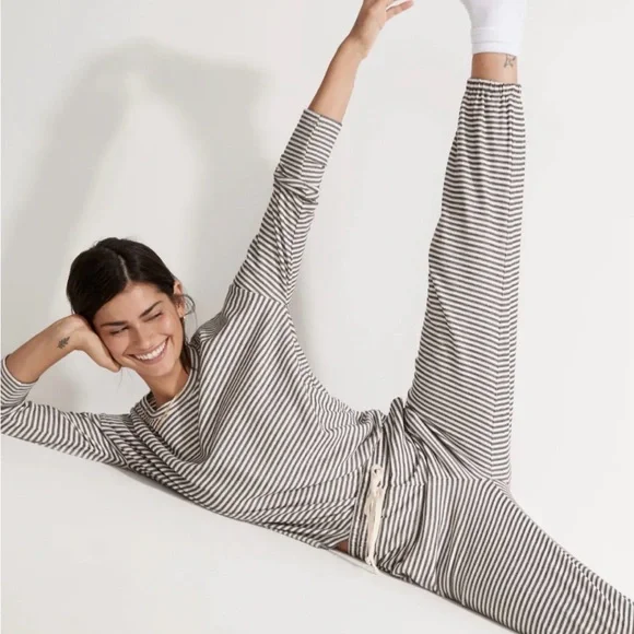 Madewell Striped Saunter Lounge Set M - Picture 1 of 3
